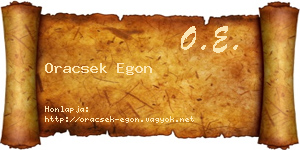 Oracsek Egon névjegykártya